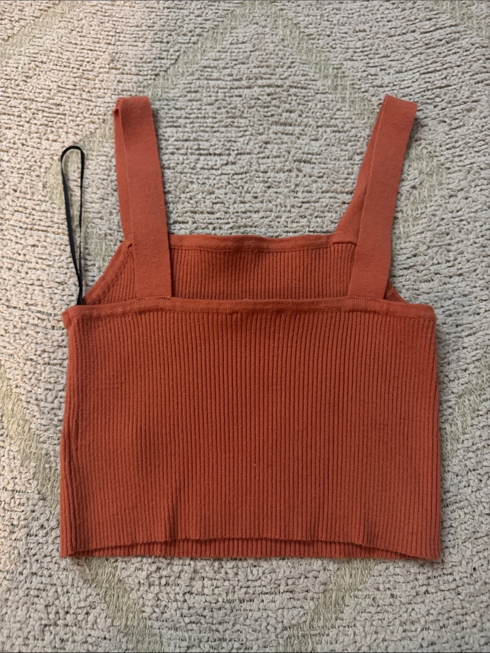 Double Zero Ribbed Rust Cropped Tank - Picture 3 of 3